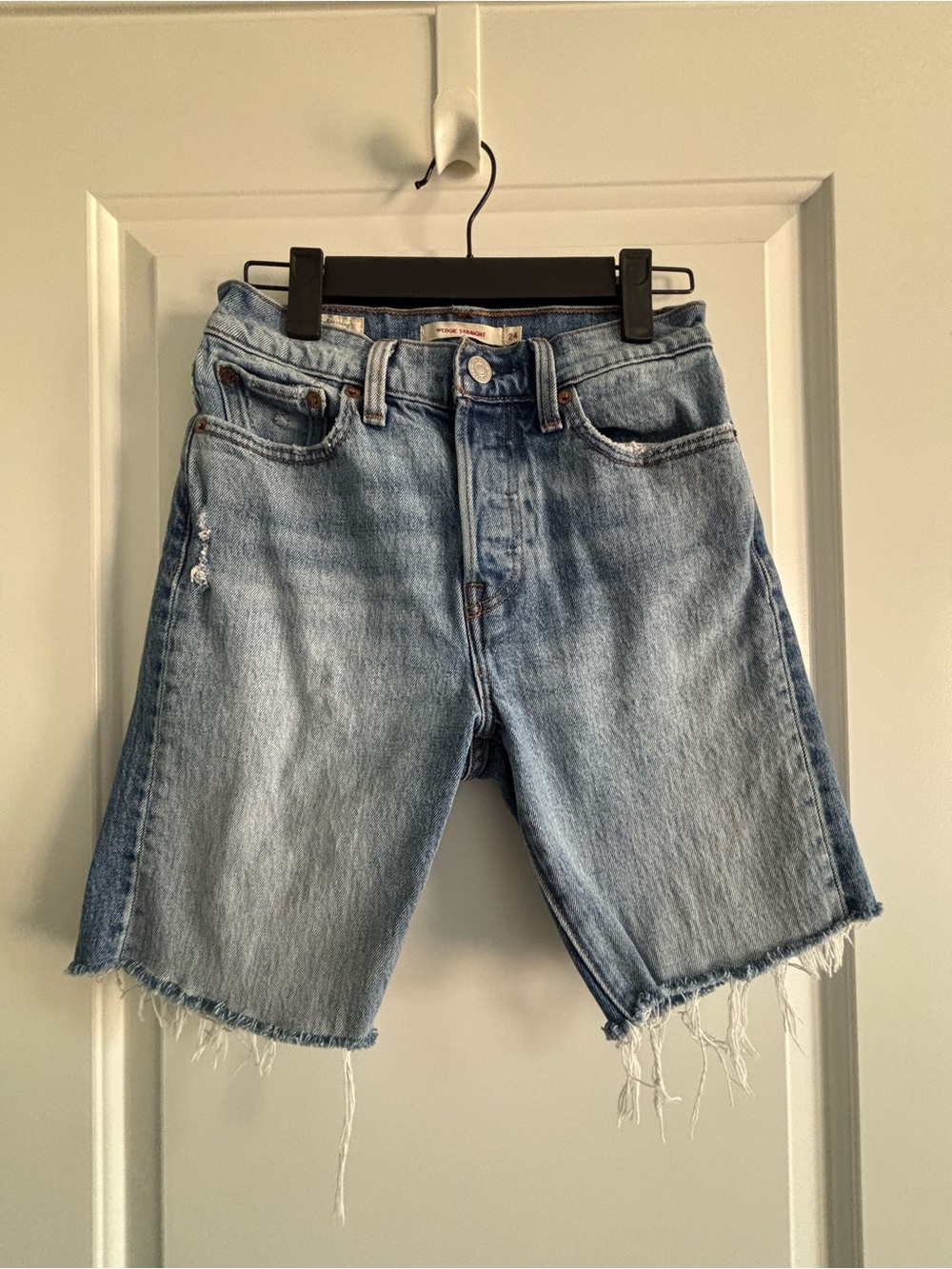 Levi's Light Blue Denim Bike Shorts